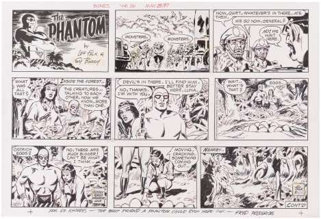 THE PHANTOM ORIGINAL ART 5/25/1997 SUNDAY STRIP BY FRED FREDERICKS. | Hake’s