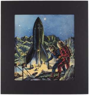 MAROONED ON MARS BOOK COVER ORIGINAL ART PAINTING FOR ARGENTINIAN EDITION. | Hake’s