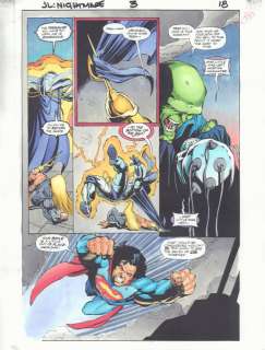 Anibal Rodriguez, Jeff Johnson, John Kalisz | Justice League: a Midsummer’s Nightmare #3 P.18 Color Guide Art - Aquaman, Martian Manhunter, And Superman Vs. Know Man - 1996 | Anthony’s Comic Book Art