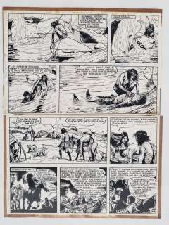 Joseph Gillain, Dit Jijé (1914-1980), Jerry Spring, Planche Originale Supposée Du Tome 5 "La Passe Des Indiens", Encre de Chine Et Crayon Bleu Sur Papier, Circa 1957, Dim. 44 X 32,5 Cm. |  | misc / divers