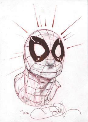 Simone Bianchi | Spider-Man pencil headshot | Simone Bianchi