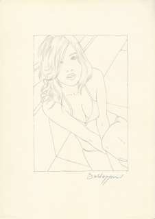 Baldazzini  - illustrazione originale "Sguardo Sensuale" - Page volante | Catawiki