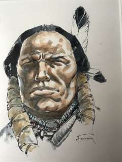BD Boum Blois - Comanche  - Illustration originale en couleurs directes - Chef Indien | Catawiki