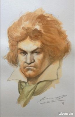 ARIEL OLIVETTI Commission BEETHOVEN original art music sketch | eBay Europe (Buy It Now)