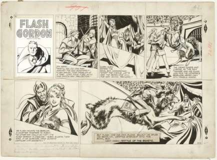 92: Raboy Flash Gordon Sun 1/29/50 original comic art | Russ Cochran