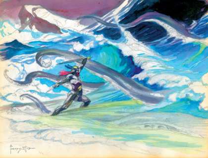 Frank Frazetta watercolor painting entitled, â€œConan and the Savage Sea Iâ€. | Profiles in History