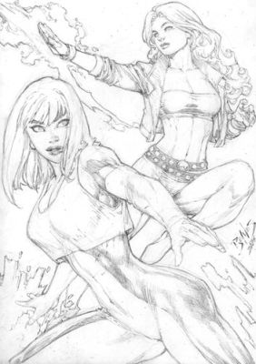 Ed Benes | Ice and Fire - 09"x12" Pencil | Ed Benes