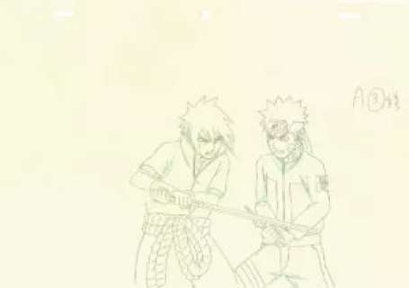 Kishimoto Masashi - Naruto | 3634 – Naruto Shippuden – Naruto affronte Sasuke – correction genga | La Galerie de la Bande Dessinée