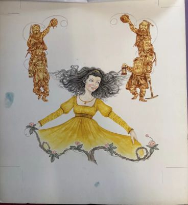 Lot 108 - Snow White Original Vintage 1970’s Book Artwork & COA & Copy of Page Free Post In UK Cover | misc / divers