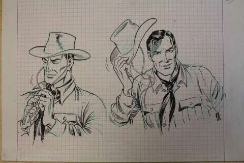 Magnus, Tex - Bozzetto originale "Tex da giovane" - Page volante - (1996) | Catawiki