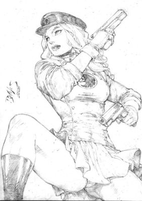 Ed Benes | Ladyblackhawk - 09"x12" Pencil | Ed Benes