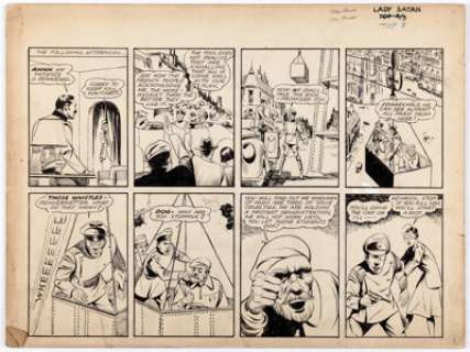 Chesler Comic Artist "Lady Satan" Story Page Top 8 Original Art (c. 1940s). This World War II - | Heritage
