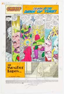 Anthony Tollin - Crisis on Infinite Earths #10 Story Page 1 Production Color Guide (DC, 1985).