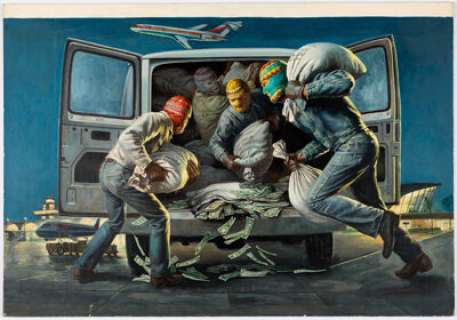 Samson Pollen | The Ten Million Dollar Getaway Paperback Novel Cover Painting Original Art (Penguin, 1980). | Heritage