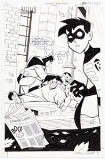 Tim Levins and Terry Beatty Batman: Gotham Adventures #32 Splash Page 1 Original Art (DC, 2001). ...