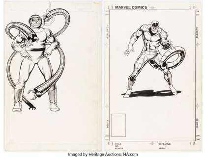 Romita Jr., John | John Romita Jr., Brent Anderson, and Joe Rubinstein Official Handbook of the Marvel Universe #3 and #9 Doc Ock and... (Total: 2 Original Art) | Heritage