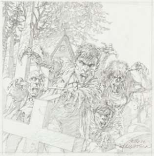 Wrightson, Bernie | Bernie Wrightson Undead at the Cemetery Preliminary Original Art (undated).... | Heritage
