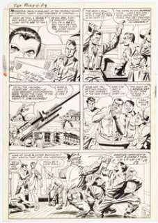 Kirby, Jack | Jack Kirby and George Roussos (as G. Bell) Sgt. Fury #4 Story Page 7 Original Art (Marvel, 1963).... | Heritage