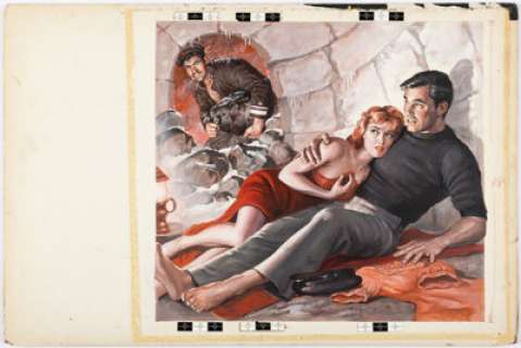 Pollen, Samson | Samson Pollen Male Magazine December-1959 Double Page Painting Original Art (Magazine Management, 1959).... | Heritage