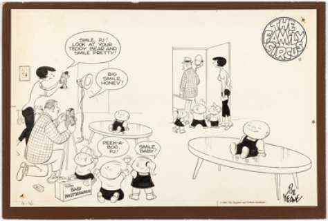 Keane, Bil - Bil Keane Family Circus Sunday Comic Strip Original Art dated 4-16-1967 (Register and Tribune Syndicate, 1967)....
