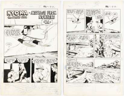 Fawcett Artist - Bret Whitman Nyoka the Jungle Girl #55 Complete 6-Page Chapter Original Art (Fawcett, 1951).... (Total: 6 Original Art)