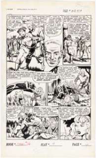 Battefield, Ken - Ken Battefield and the Iger Shop Fight Comics #73 Tiger-Girl Story Page 4 Original Art (Fiction House, 1951)....