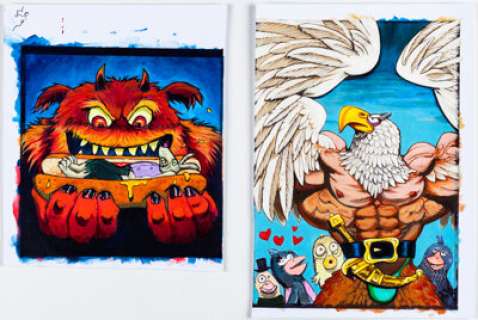 Bisley, Simon | Simon Bisley - Salty Dog Card Illustrations Original Art Group of 2 (Berserker, c. 2019).... (Total: 2 Original Art) | Heritage