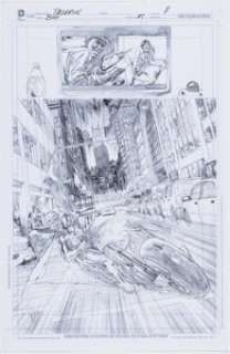 Jonathan Glapion [Fernando Pasarin printed blue lines] - Batgirl #21 Story Page 7 Original Art (DC, 2013)....