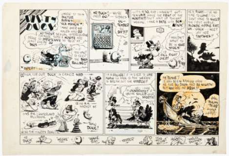 Bobby London - National Lampoon Magazine Complete Half-Page "Dirty Duck" Story Original Art (NatLamp, 1973).