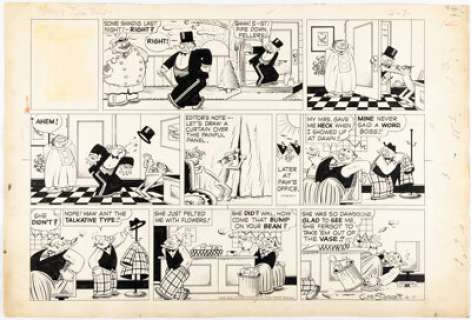 Cliff Sterrett | Polly and Her Pals Sunday Comic Strip Original Art dated 4-7-57 (King Features Syndicate, 1957). | Heritage