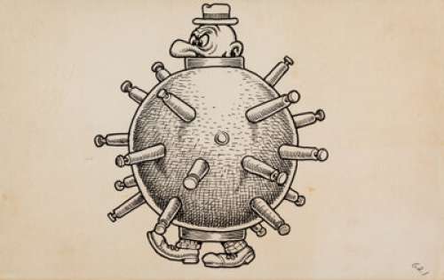 Basil Wolverton | LIFE Magazine "Pedestrian" Illustration Original Art (LIFE, 1956). | Heritage