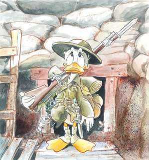 Donald Duck Inspired by 1st WW - Original Painting - Tony Fernandez - Art acrylique | Catawiki