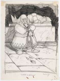 Daniel Horne Dragon Magazine #129 "Dwarf Clerics" Illustration Preliminary Original Art (TSR, 1988).