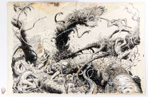 Steve Bissette Sojourn #1 Splash Pages 4-5 Original Art (White Cliffs Publishing, 1977).