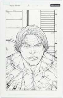 Khoi Pham, Danny Miki, and Allen Martinez The Mighty Avengers #19 Splash Page 1 Original Art (Marvel, 2008).