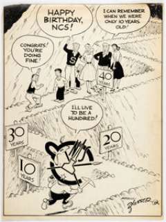 Merrill Blosser - National Cartoonists Society Birthday Card Illustration Original Art (c. 1956).