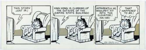 Jim Davis Garfield Daily Comic Strip Original Art dated 5-2-92 (United Feature Syndicate, 1992). | Heritage