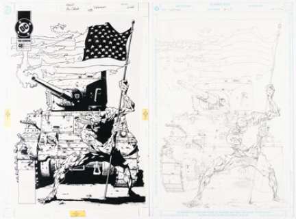 John McCrea The Demon #48 Cover Pencils Original Art and Production Materials Group of 2 (DC, 1994). | Heritage
