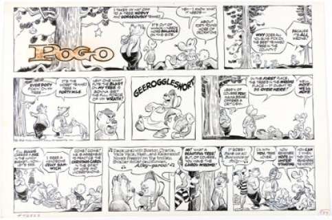 Walt Kelly Pogo Sunday Comic Strip Original Art dated 12-20-70 (Publishers-Hall Syndicate, 1970). | Heritage