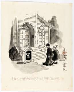 Bernard "B." Kliban Playboy Single Panel Gag Cartoon Illustration Preliminary Original Art (HMH Publishing, c. 1960-70s). | Heritage