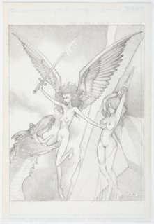 Mitch Byrd Angel Lust: A Gallery Girls Collection Vol. 1 Pin-Up Illustration Original Art (SQP, 2005).