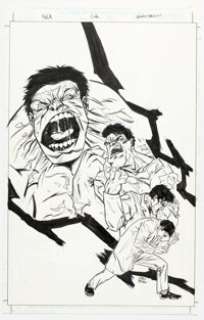 Garry Brown - Hulk Transformation Illustration Original Art (undated).