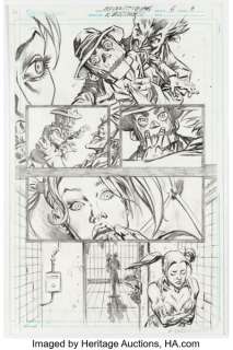 Al Barrionuevo Batman: Arkham City (Digital Exclusive) #6 Story Page 8 Pencils Original Art (DC, 2011). (Total: 2 Original Art)
