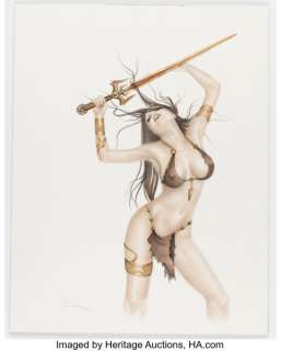 Barbara Jensen - Warrior Woman Pin-Up Illustration Original Art (2002).