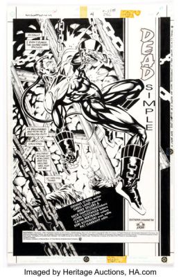 Greg Land and Mike Sellers Nightwing #4 Splash Page 1 Original Art (DC, 1995).