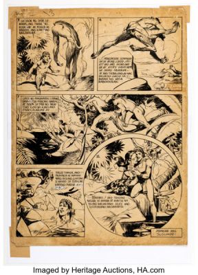 Francisco V. Coching Liwayway Magazine "Hagibis Book 13" Story Page 2 Original Art (1946).