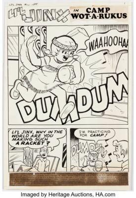 Joe Edwards Li’l Jinx Giant Laughout #33 Complete 8-Page Story "Camp Wot-A-Rukus" Original Art (Archie, 1971). (Total: 8 Items) | Heritage