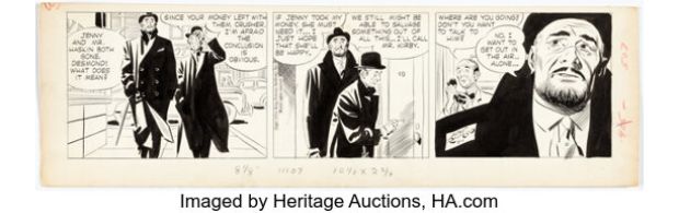 Alex Raymond Rip Kirby Daily Comic Strip Original Art dated 3-1-54 (King Features Syndicate, 1954) | Heritage