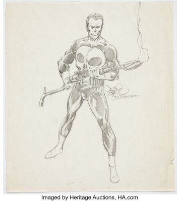 John Byrne - Punisher Illustration Original Art (undated). | Heritage