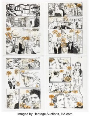 Mike Grell Jon Sable, Freelance #42 Story Pages 6-9 Original Art (First, 1986). (Total: 4 Original Art) | Heritage